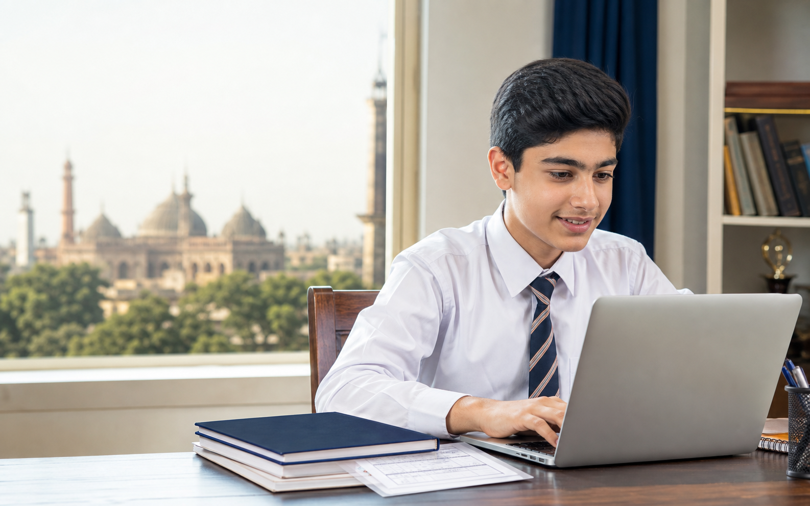Pakistani student checking the BISE Lahore 9th Class Result 2026 on a laptop